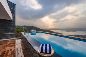 SaffronStays Kaia Waters by Kosha Villas, Pawna - Greek style villa with panoramic view of Pawna lake